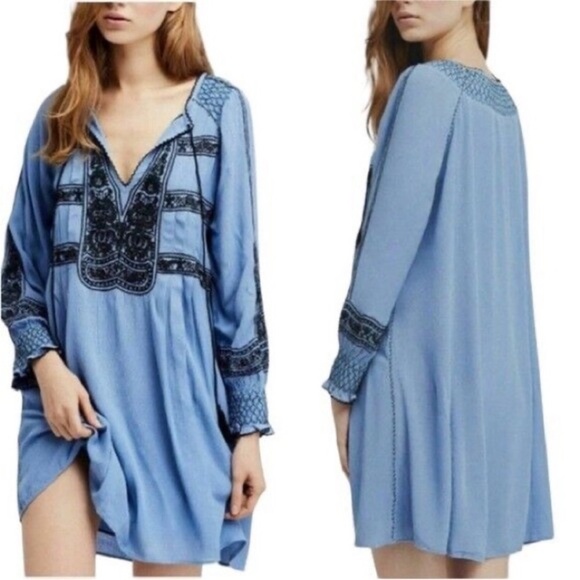Free People Dresses & Skirts - Free people wind willow embroidered dress